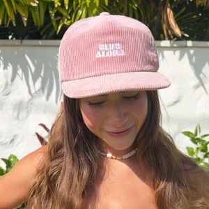 NWT Corduroy Club Aloha Trucker Hat Rose Color ALOHA Collection 100% Cotton